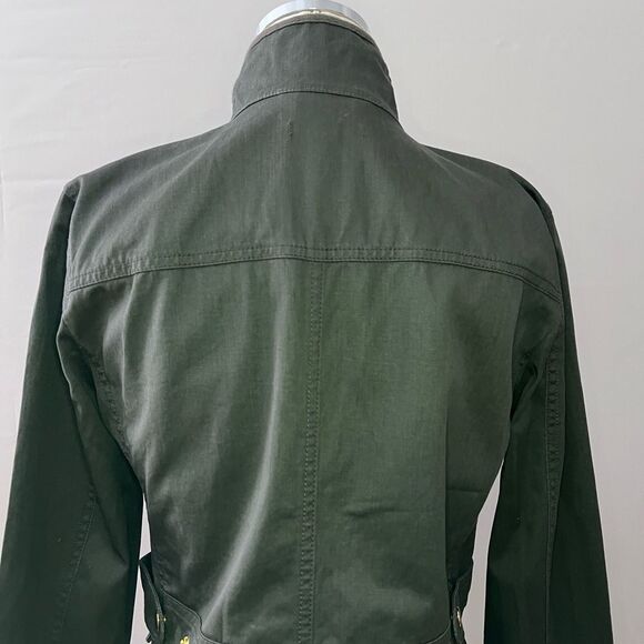J. Crew Resin Coated Twill Field Jacket Mossy Green Size Small - Picture 9 of 11